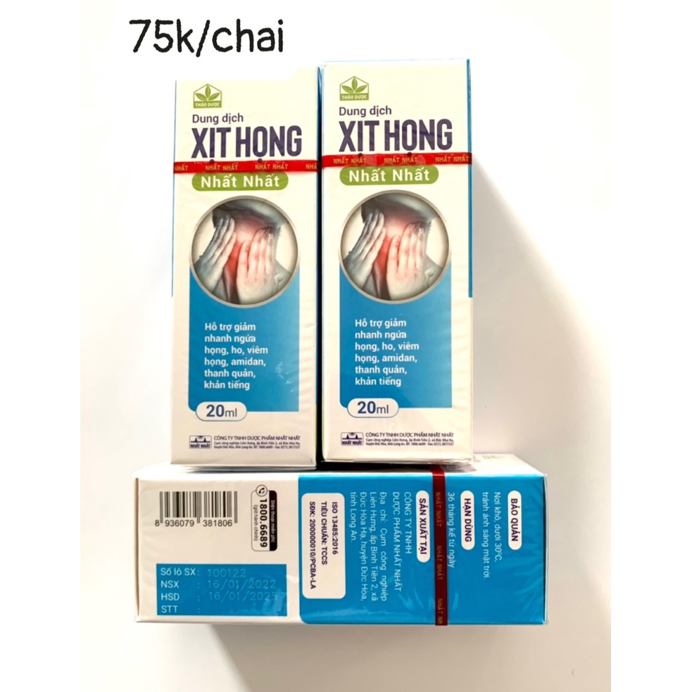 Dung Dịch Xịt Họng Nhất Nhất Giảm Ngứa Họng Cắt Ho Khản Tiếng Hiệu Quả 20ml