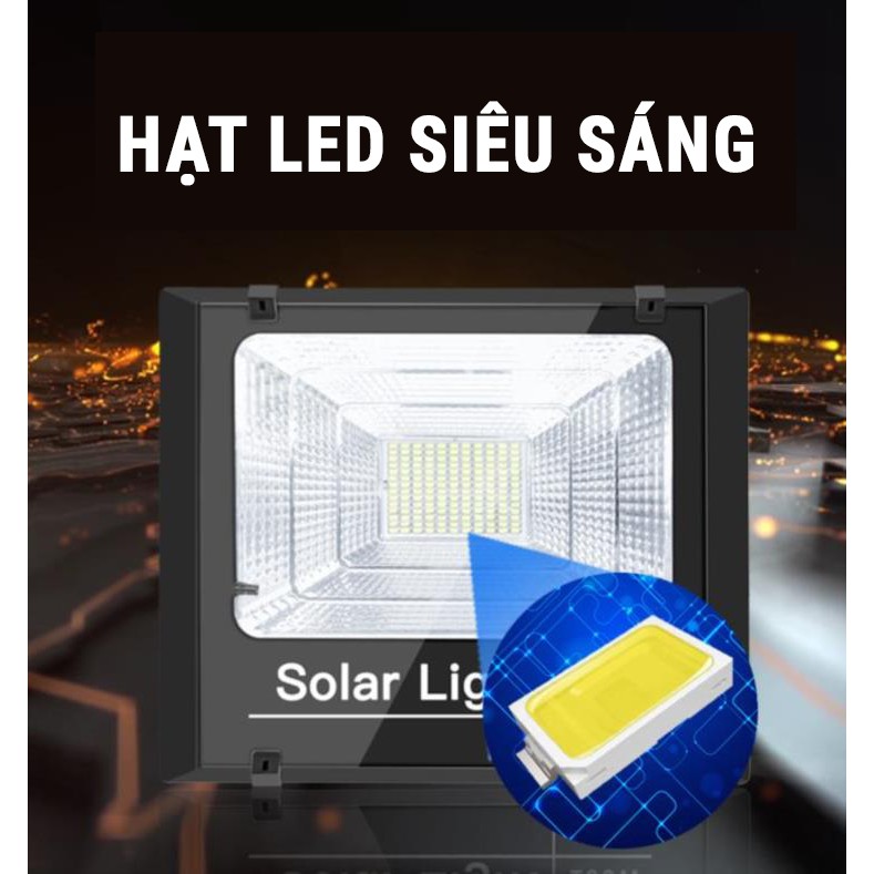 Đèn led pha năng lượng mặt trời 100w IP67 có remote tấm pin rời dây dài 5m - Bảo hành 12 tháng