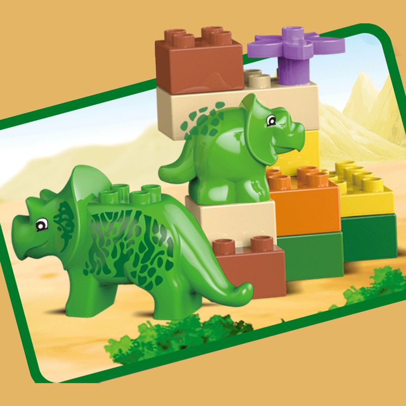 40pcs DIY Dino Valley Building Blocks Dinosaur Paradise Animal Model Toys Bricks For Kids Gifts