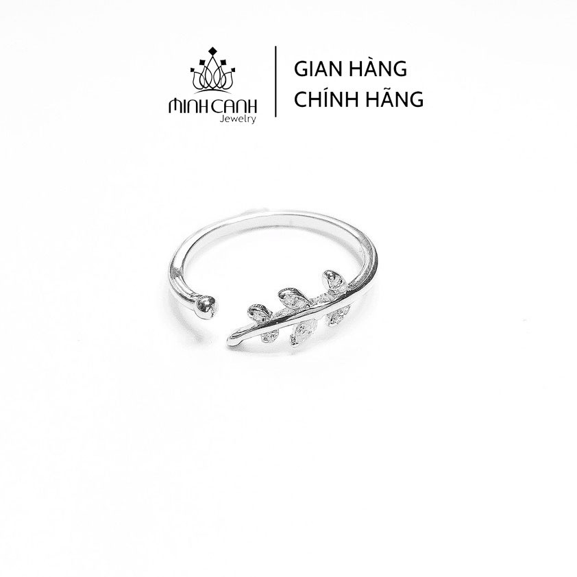 Nhẫn Bạc Nữ Lá Bi Dáng Hở Freesize Phù Hợp Mọi Size Tay - Minh Canh Jewelry