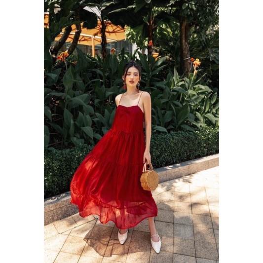 Đầm 2 dây everlux sz S đỏ