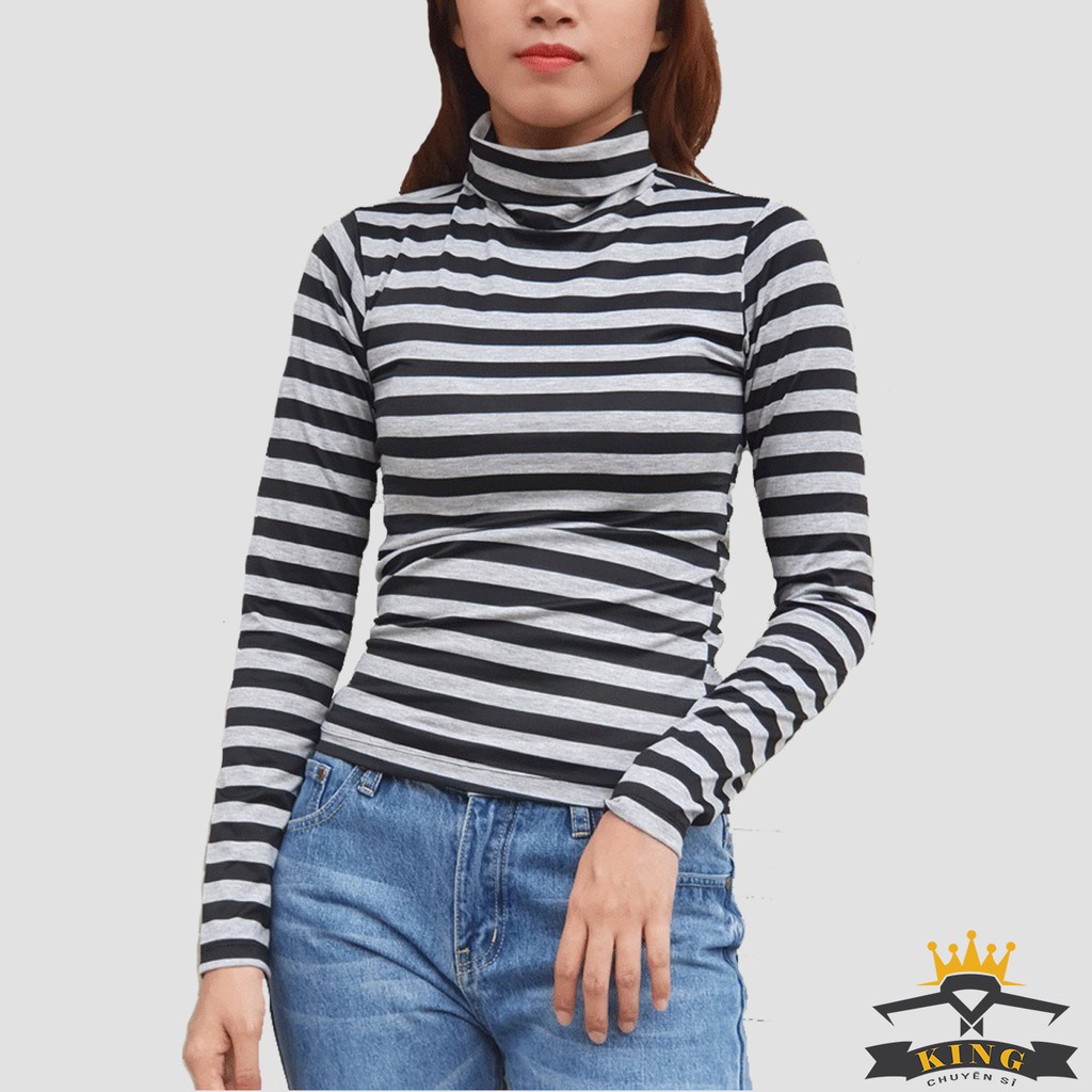Áo cổ lọ nữ hàn quốc cổ cao giữ nhiệt tay dài [T14]