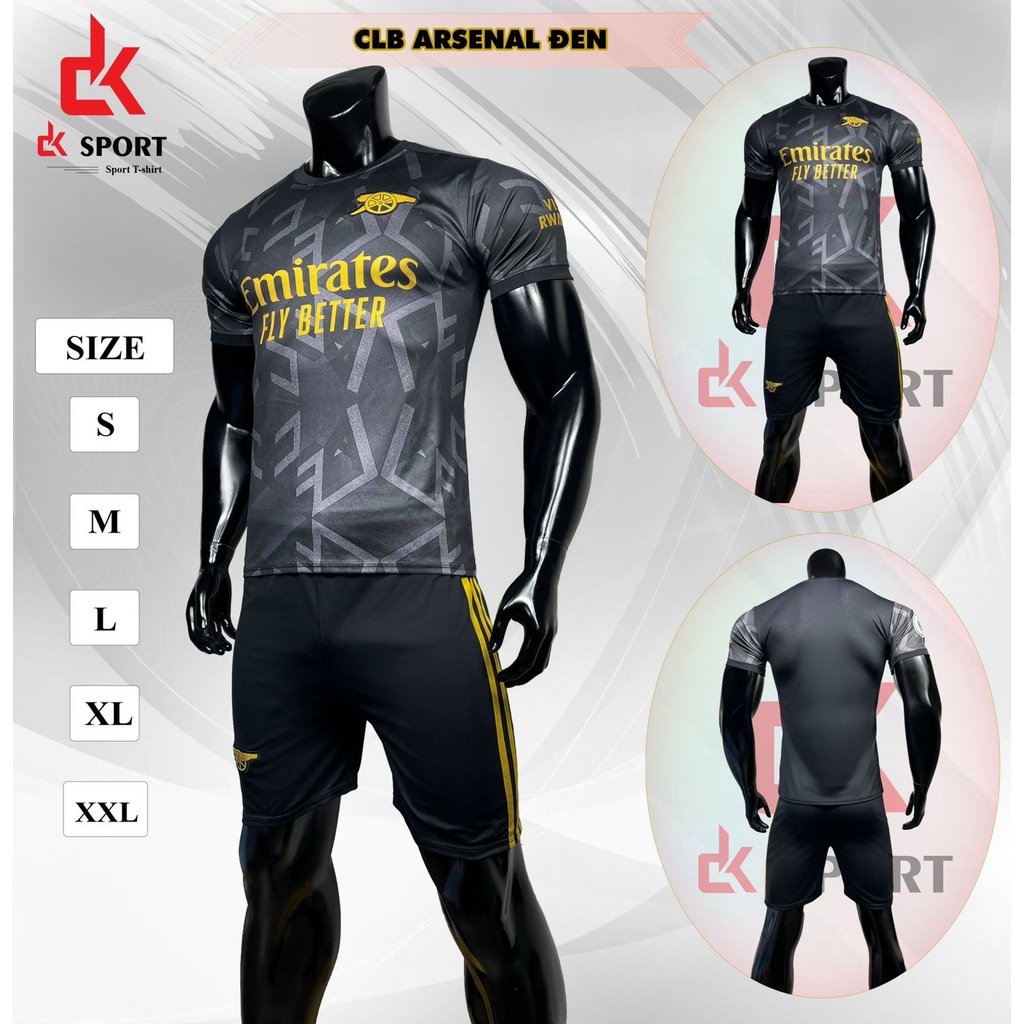 Bộ đồ đá banh CLB Arsenal  đen Ngưới lớn &amp; Trẻ em