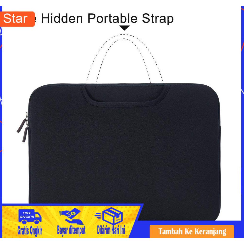 Túi Đựng Laptop Macbook 13 Inch Xk2414 Bằng Cao Su Tổng Hợp Màu Đen