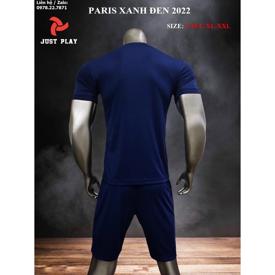 Bộ quần áo bóng đá, đồ đá banh Paris Saint Germain PSG Sân Nhà Màu Xanh 2022-2023 Vải Thun Lạnh Cao Cấp