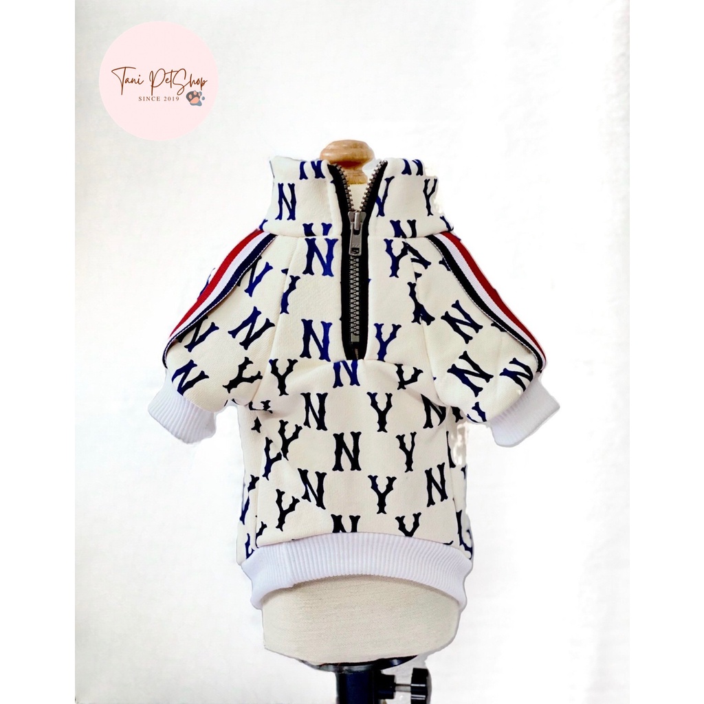 Áo Cổ Lọ MLB Đen Khoá Kéo Cho Chó Mèo - Đồ Cho Thú Cưng Cao Cấp Tanipetshop