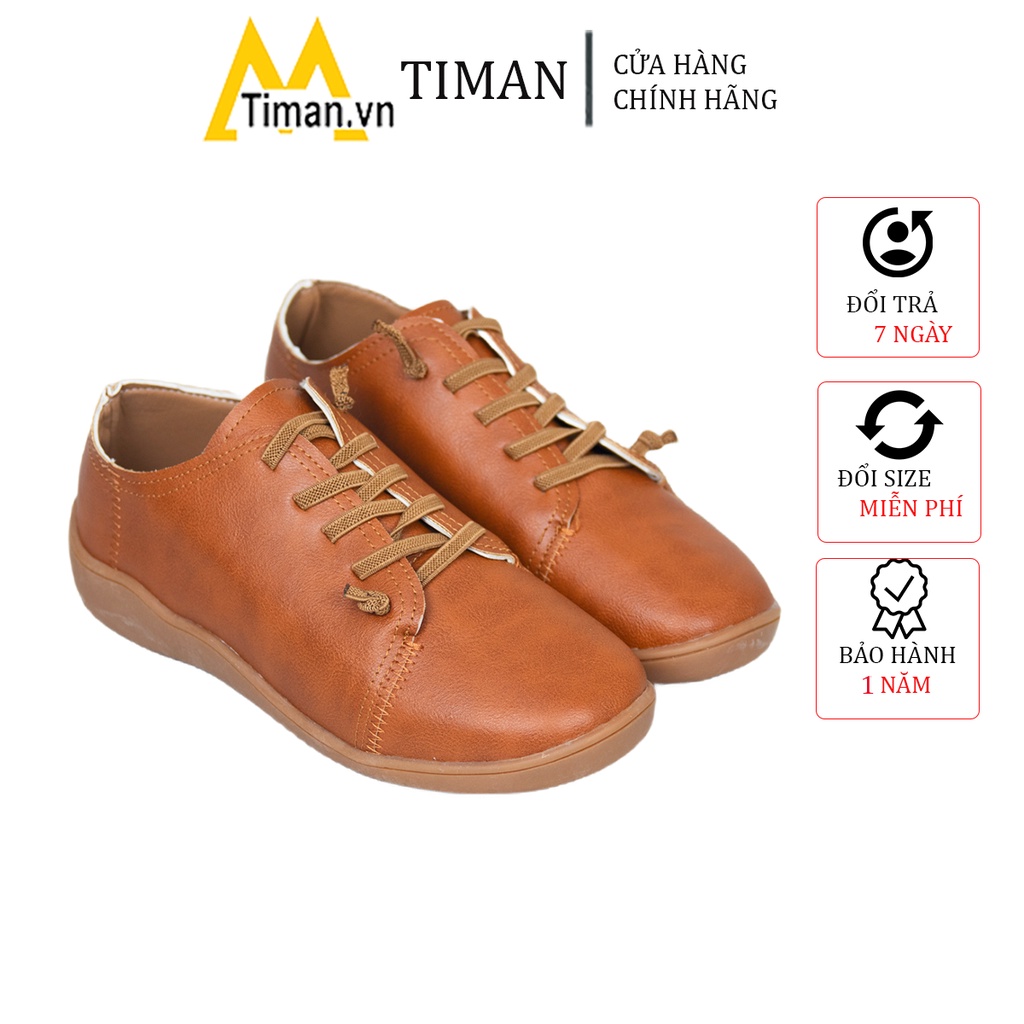 Giày oxford nữ vintage phong cách tây đế cao màu trắng cổ thấp cao gót hàng hiệu da bóng bảo hành 1 năm BH05 TIMAN