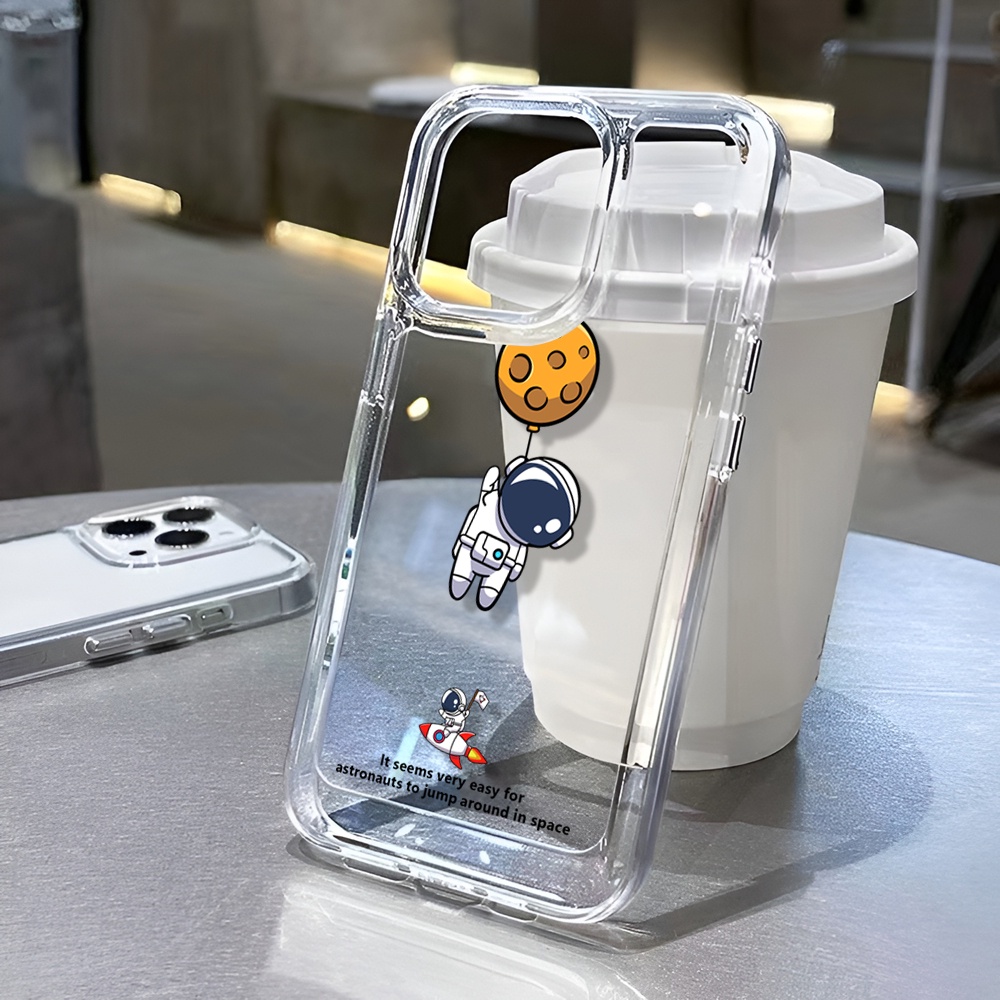 Ốp Điện Thoại Trong Suốt Hình Phi Hành Gia Cho iphone 14ProMax 14Plus 13 11 12 7Plus X XR XS Max