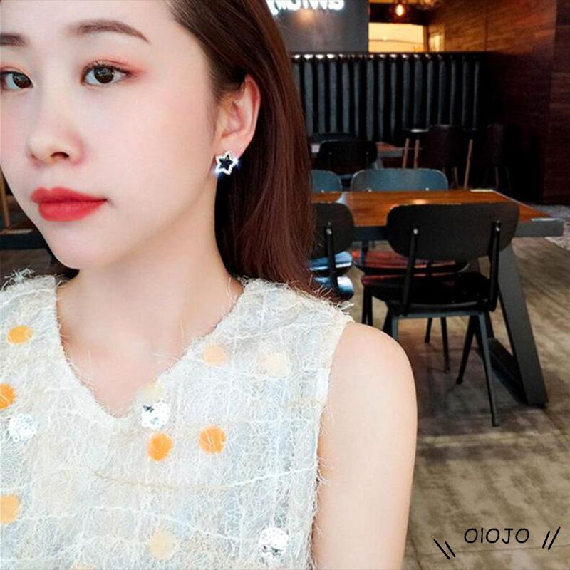 Khuyên Tai Bạc 925 Hình Cỏ Bốn Lá Xinh Xắn