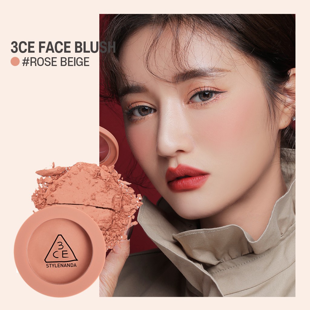 Phấn má hồng 3.CE Face Blusk 5.5g Bám Màu, Tone Rạng Rỡ, Cá Tính - HANZY STORE