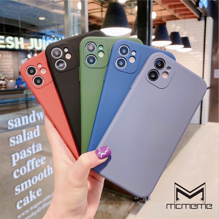 Ốp MCMEME - Ốp lưng Basic cạnh vuông Lót Nhung For IPhone 13 12 Mini 11 Pro Max