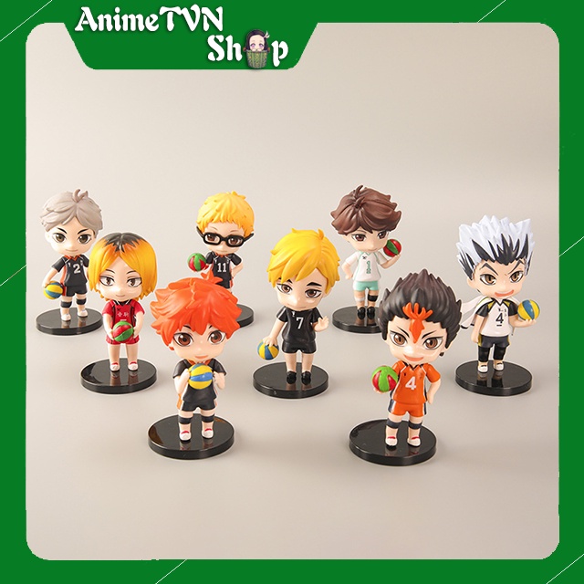 (Có lẻ) Set Combo 8 Mô hình nhựa Fingure Anime Manga Haikyuu!! (Vua bóng chuyền) - Chibi dễ thương