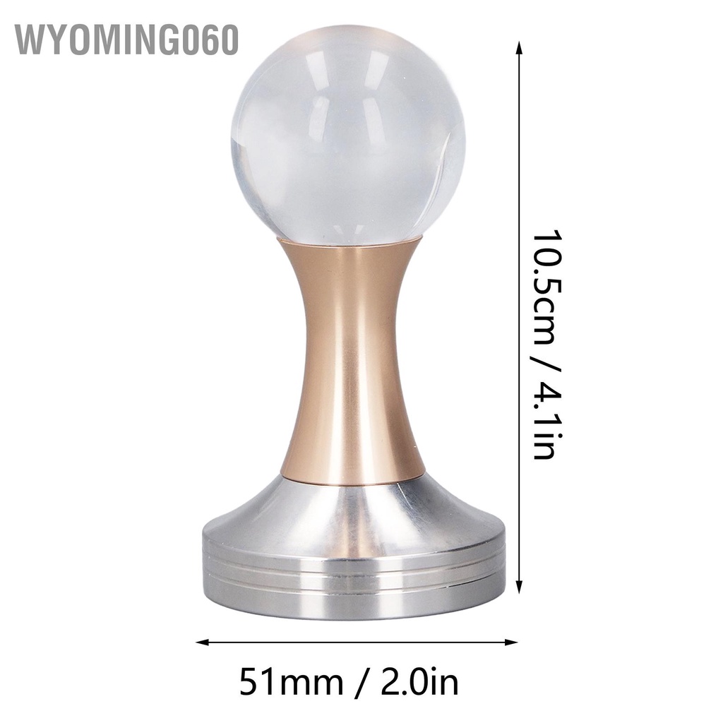 Wyoming060 Rose Gold Crystal Ball Coffee Powder Tamper Máy ép cà phê bằng thép không gỉ xay búa