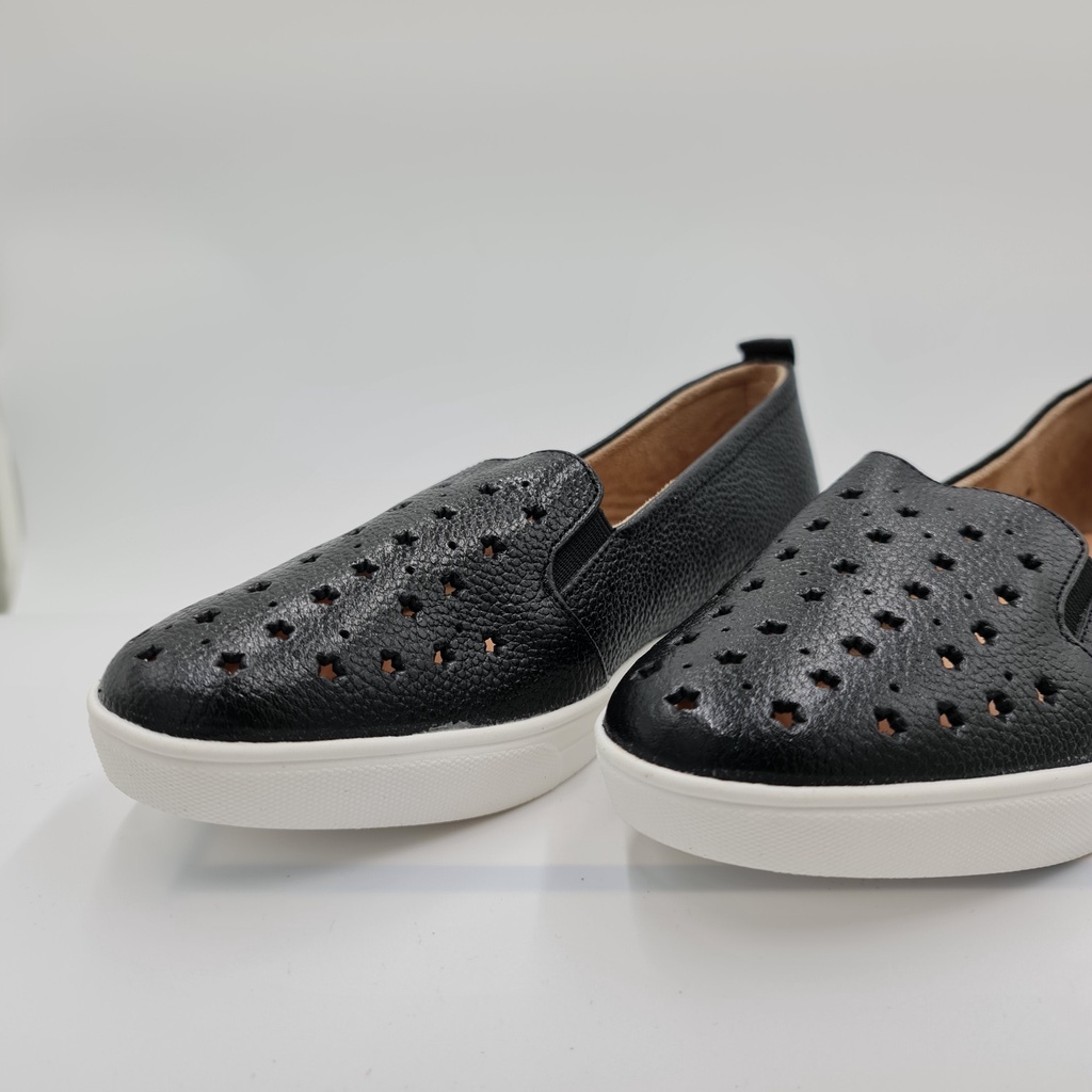 Giày slipon nữ da bò thật LUNASHOES 41403 màu đen nâu trắng fullsize bảo hành 24 tháng 1 đổi 1