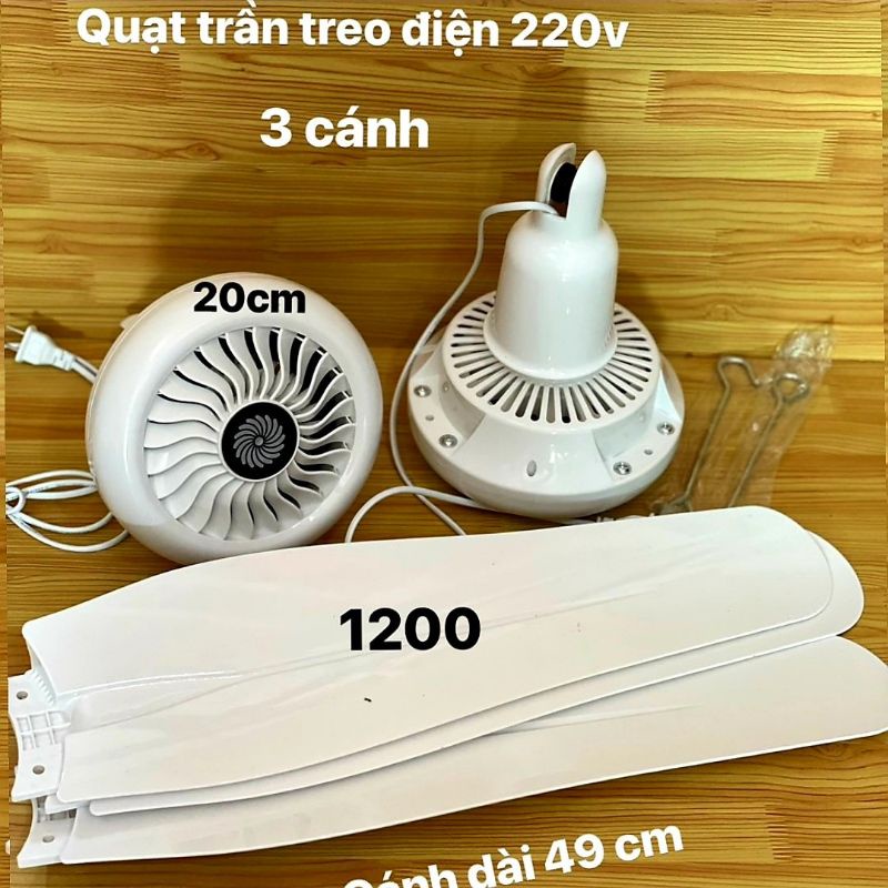 QUẠT TRẦN MINI 3 CÁNH NHỰA