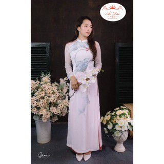 ÁO DÀI TRẮNG SEN TƠ TẰM 4 TÀ⭐FREESHIP⭐100% ẢNH THẬT