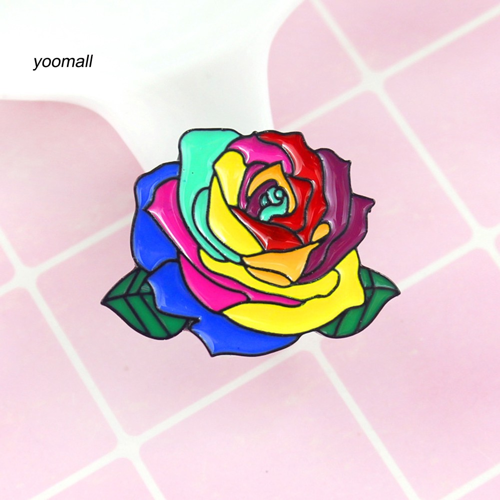 YOML✔Rainbow Rose Flower Brooch Pin Gay Pride Denim Jacket Collar Backpack Badge | BigBuy360 - bigbuy360.vn