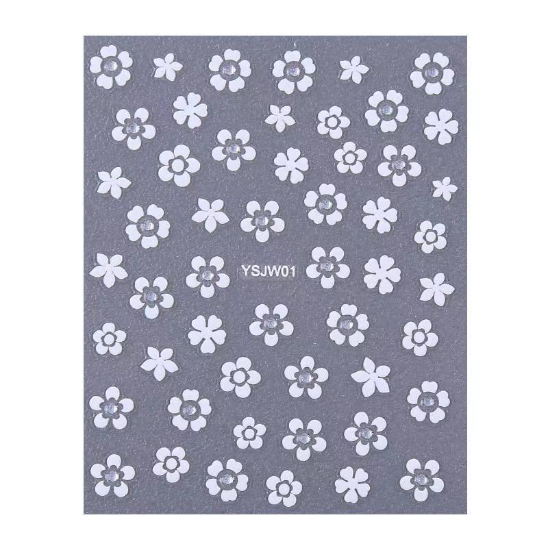 Miếng dán trang trí móng tay hình bông hoa 3D xinh xắn thời trang