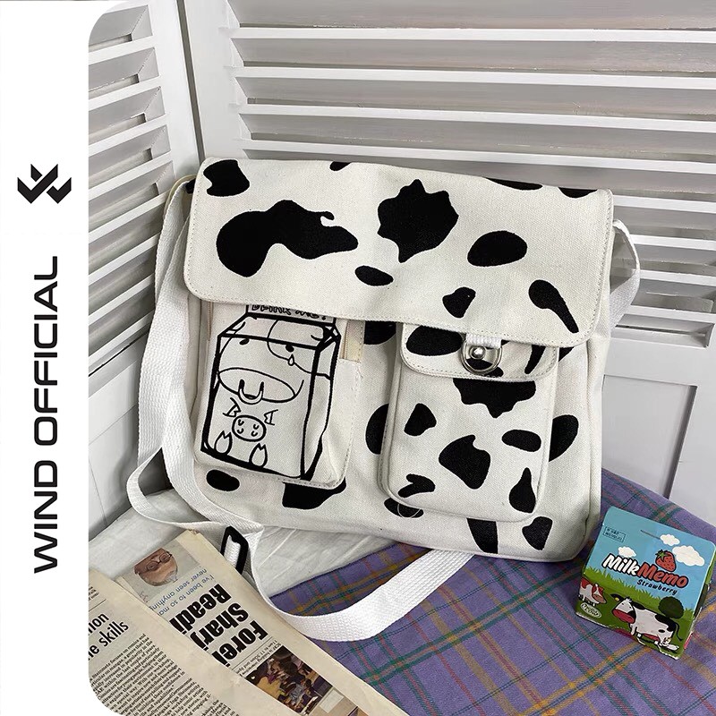 [Mã SKAMA06 giảm 8% tối đa 50K đơn 250K] Túi đeo chéo Wind unisex vái Canvas hoạ tiết Drink Me nam nữ phong cách ulzzang | BigBuy360 - bigbuy360.vn