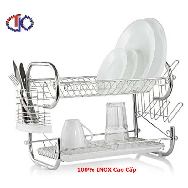Giá bát inox Hàn Quốc 2 tầng - Model E