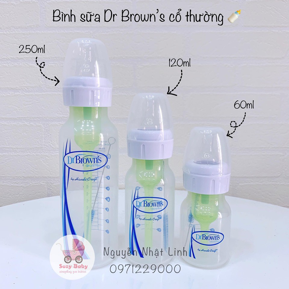 Bình sữa (bình nhựa) Dr Browns Option+ thế hệ mới Cổ rộng dung tích 60ml/120ml/ 250ml