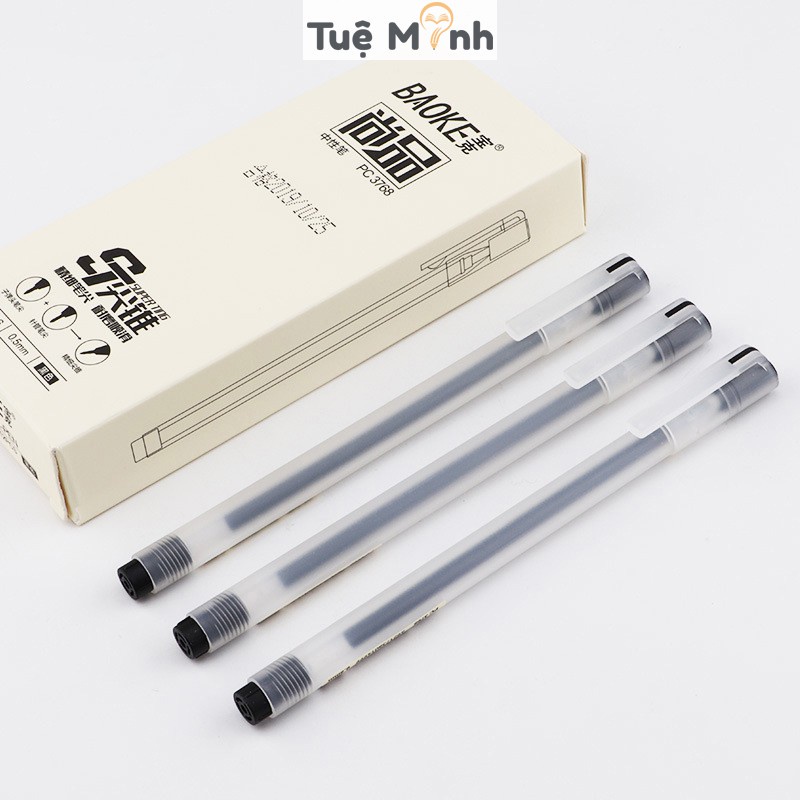 Bút mực gel nét 0.5mm Baoke thân trong suốt basic đẹp mắt B20