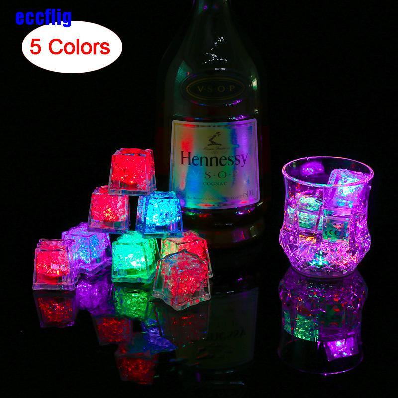 ECC LED Ice Cubes Glowing Party Ball Flash Light Luminous Neon Wedding Festival Bar