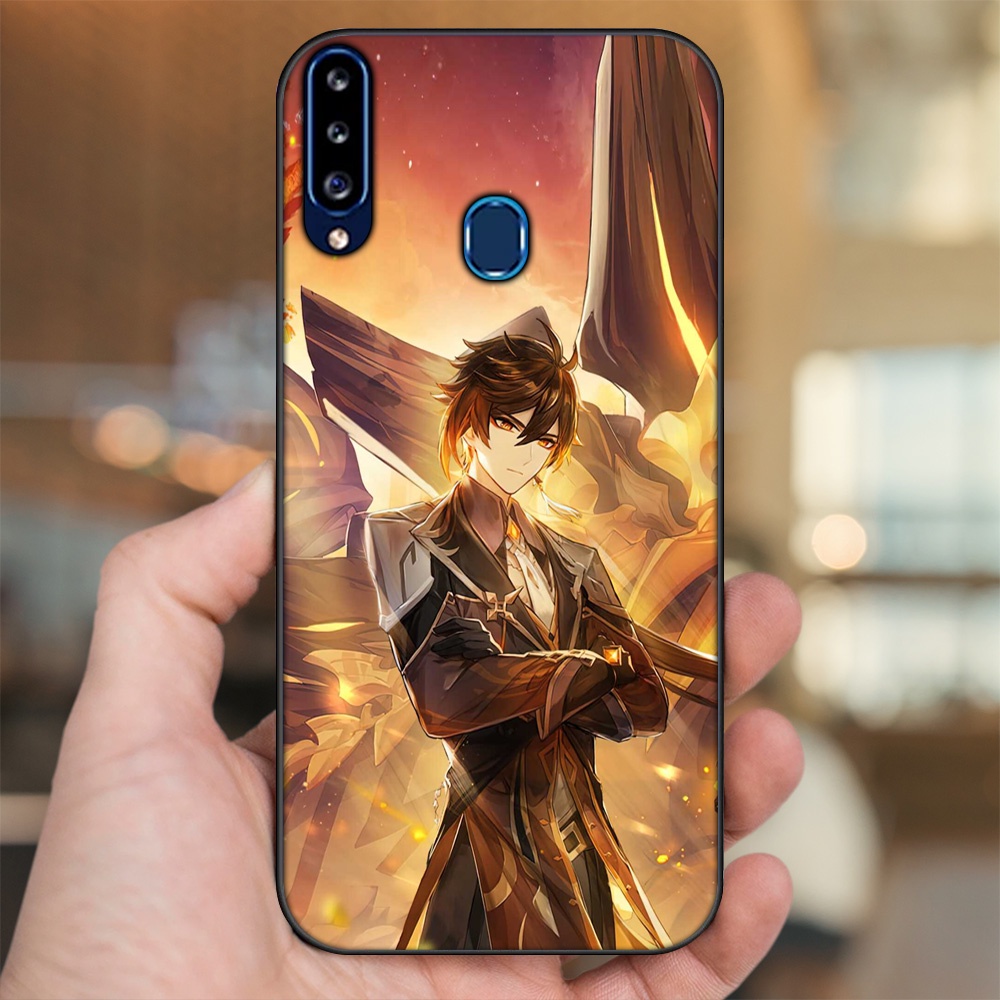Ốp lưng Samsung A20S viền đen in hình Zhongli Genshin Impact