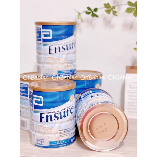 Sữa Ensure Úc vị vani mẫu mới - 850gr Hàng air date mới nhất [OH BABIES]
