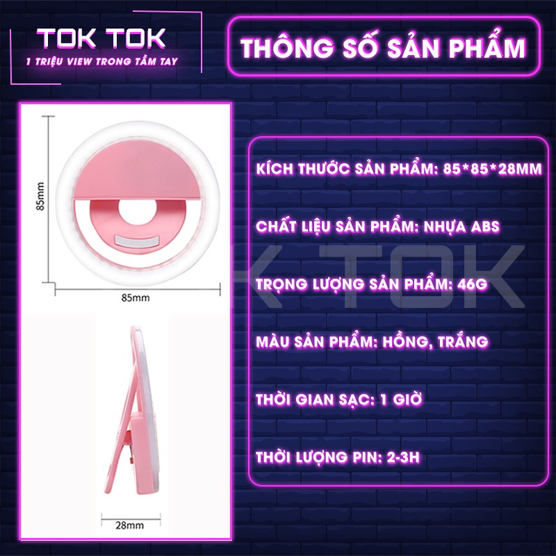 Đèn Selfie chụp ảnh trợ sáng điện thoại di động sạc pin tiện lợi – TOKTOK | BigBuy360 - bigbuy360.vn