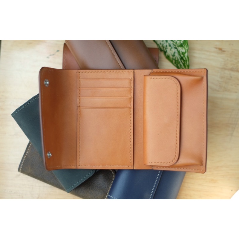 VÍ COIN DA BÒ THẬT HANDMADE CÓ NGĂN ĐỰNG CHÌA KHÓA