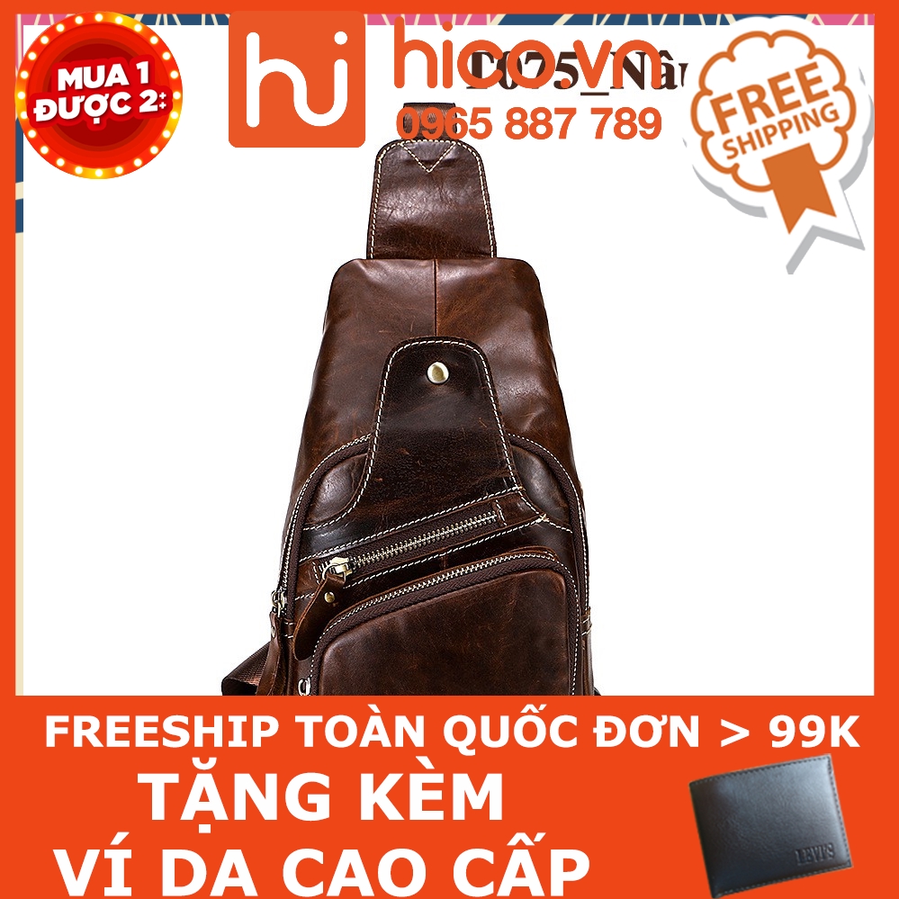 TÚI ĐEO CHÉO DA BÒ T075 - NHỎ GỌN - THỂ THAO - PHONG CÁCH CHÂU ÂU LÃNG MẠN