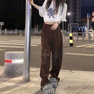 Mới Quần Dài Nữ Ống Rộng Phong Cách Hip Hop Cá Tính