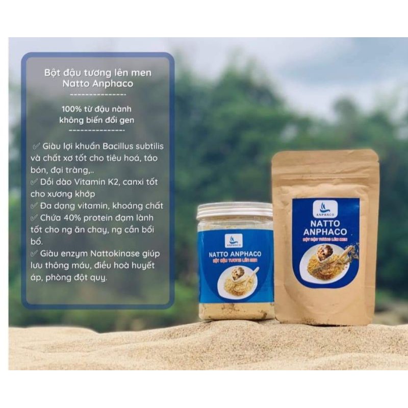 NATTO BỘT ĐẬU NÀNH LÊN MEN ANPHACO THỰC PHẨM CHAY NGỪA TÁO BÓN ĐỘT QUỴ HUYẾT ÁP MỠ MÁU