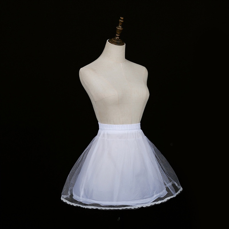 Chân Váy Xòe Ngắn 16 Inch Phối Ren Hoa Xinh Xắn Cho Bé Gái