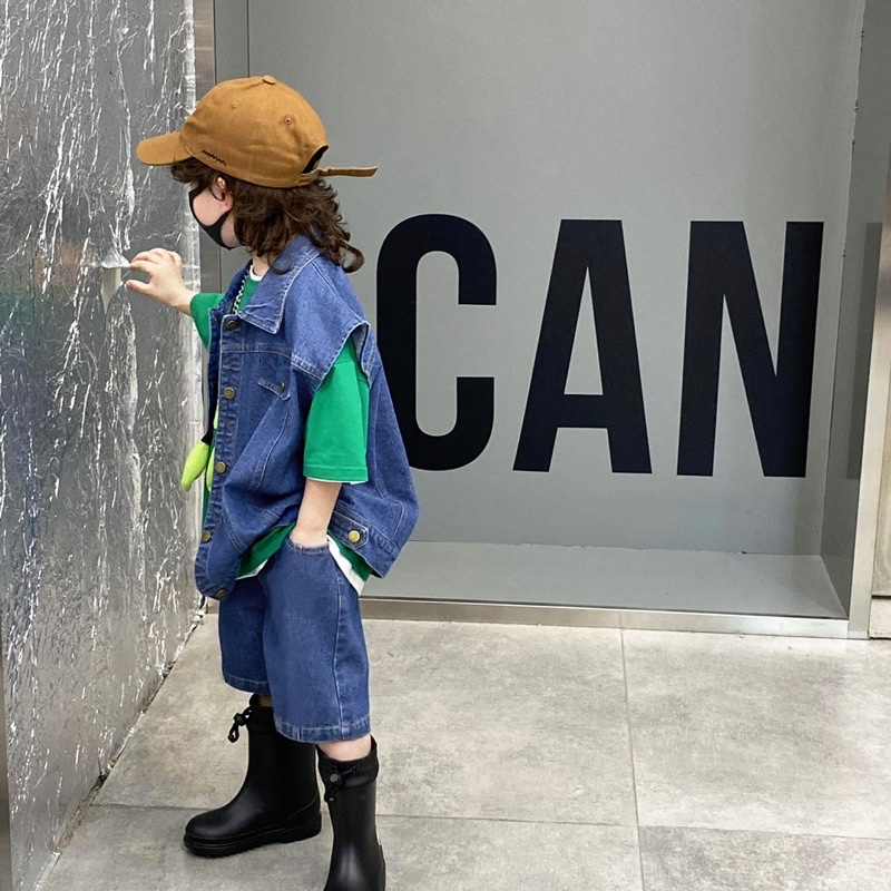 BỘ JEAN BÉ TRAI , SET QUẦN ÁO JEAN CỘC TAY BÉ TRAI (ko bao gồm áo phông)