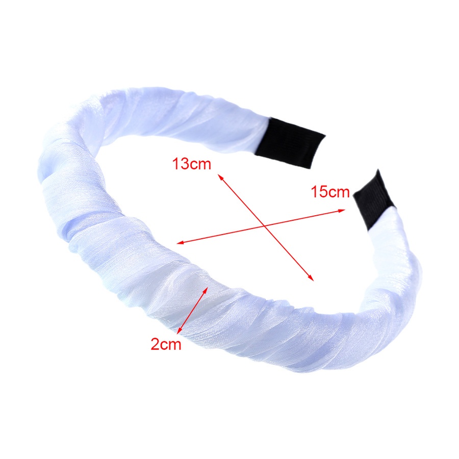 Băng đô lụa xếp ly bản rộng màu sáng thời trang Hàn Quốc