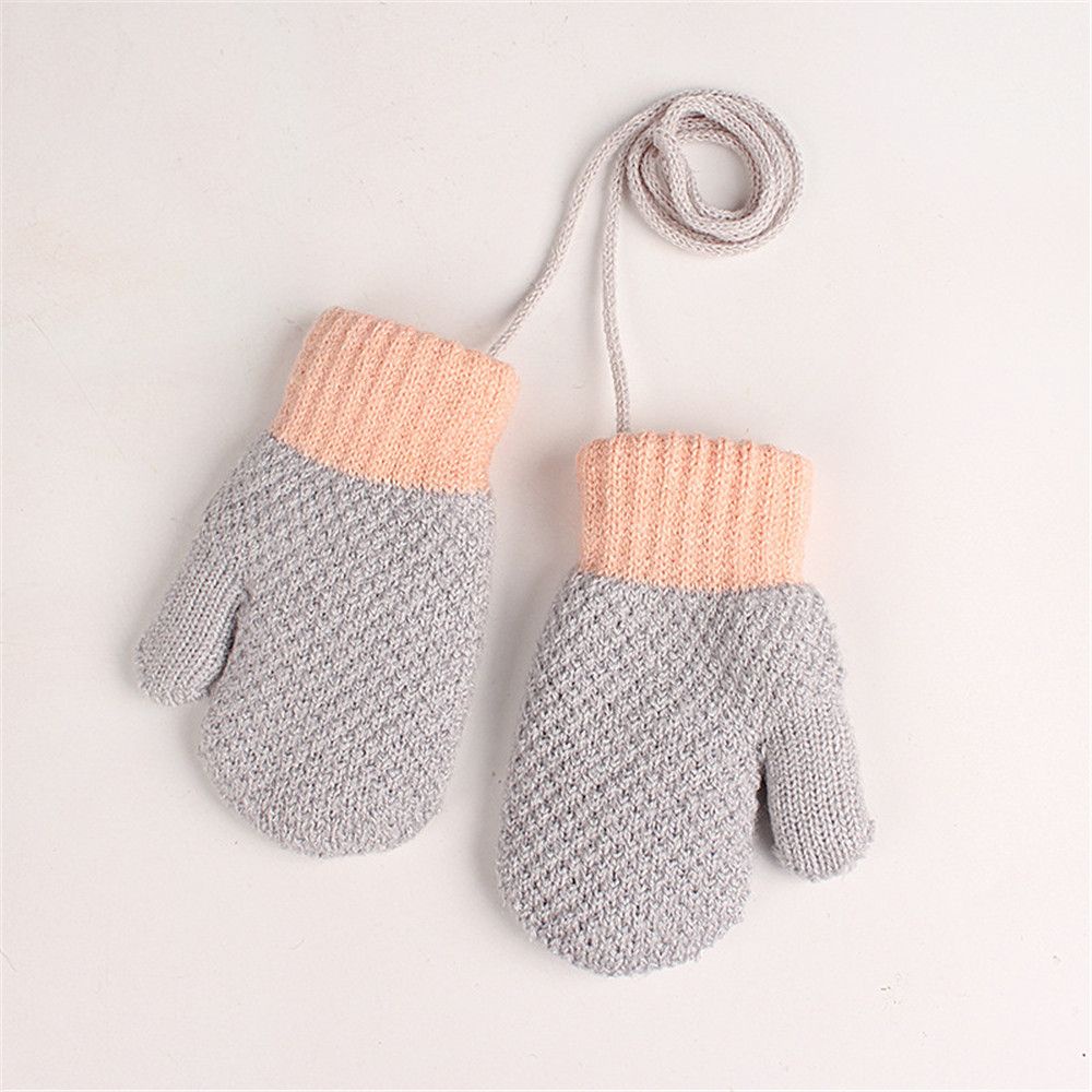 Găng tay dệt kim dày dặn giữ ấm họa tiết hoạt hình dễ thương xinh xắn cho bé 2-6 tuổi