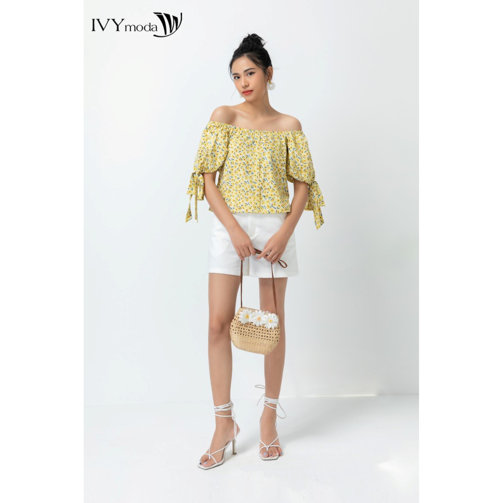 Áo kiểu tay thắt nơ IVY moda MS 16B7763