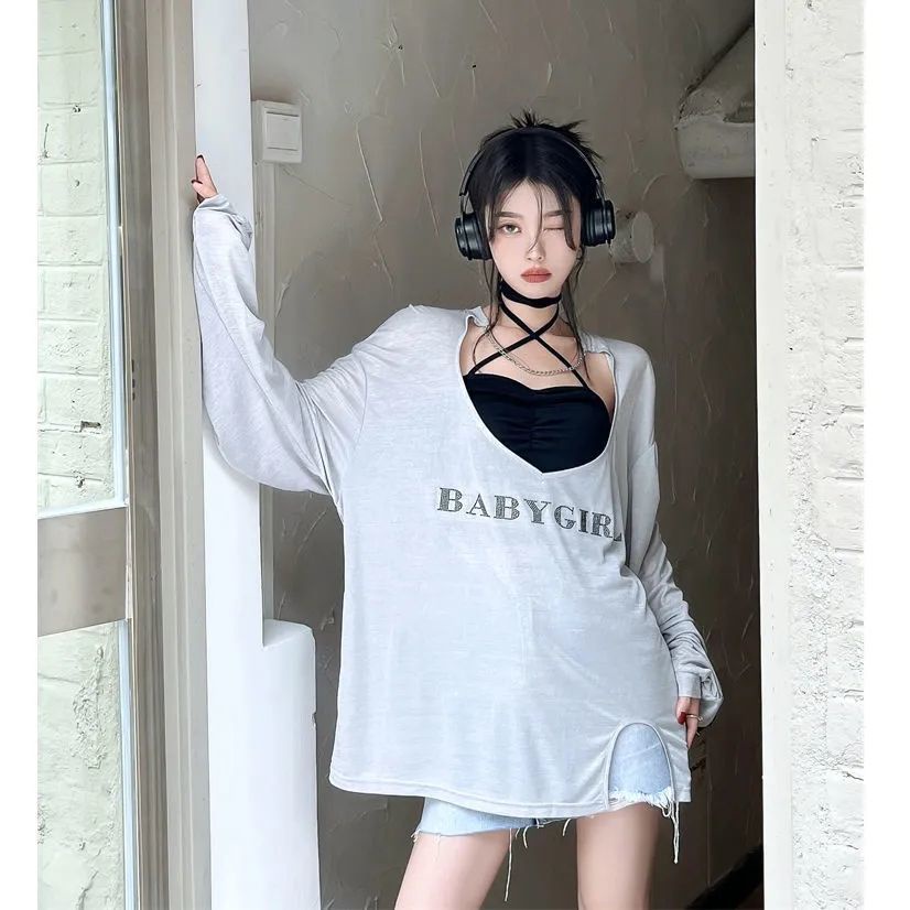 Jiashucheng Áo Thun Dài Tay Chống Nắng Điều Hòa Không Khí Thiết Kế Phong Cách Mới Kiểu Pháp Cho Nữ