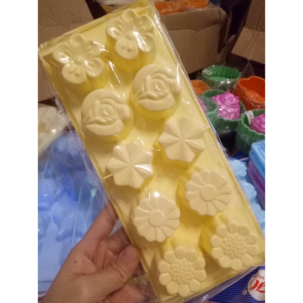 Khuôn rau câu, bánh da lợn, làm đá hình bông hoa