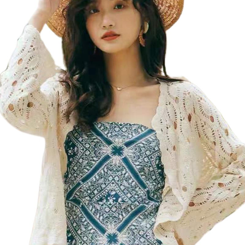 Áo Khoác Cardigan Dệt Kim Tay Loe Dài Cổ Chữ V Cài Nút Trước Thời Trang Cho Nữ