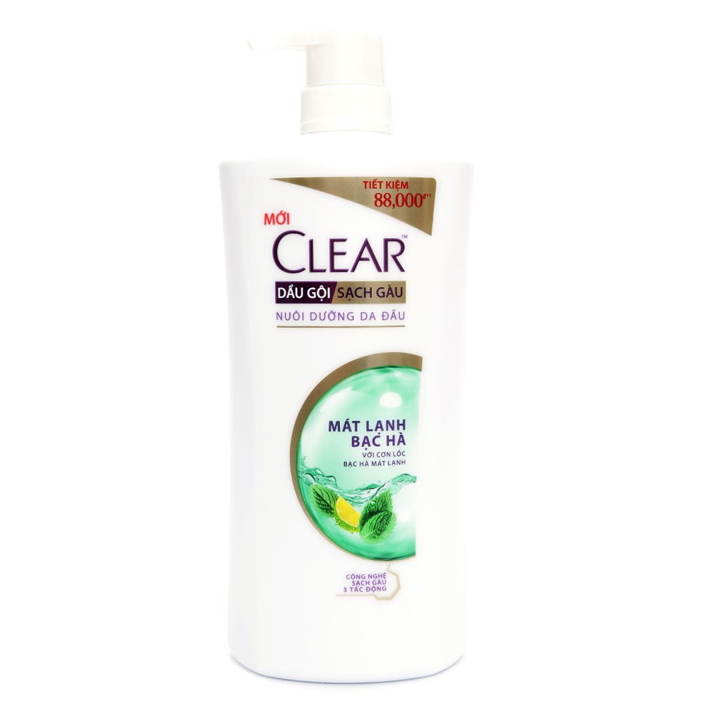 Dầu gội sạch gàu Clear mát lạnh bạc hà 874ml