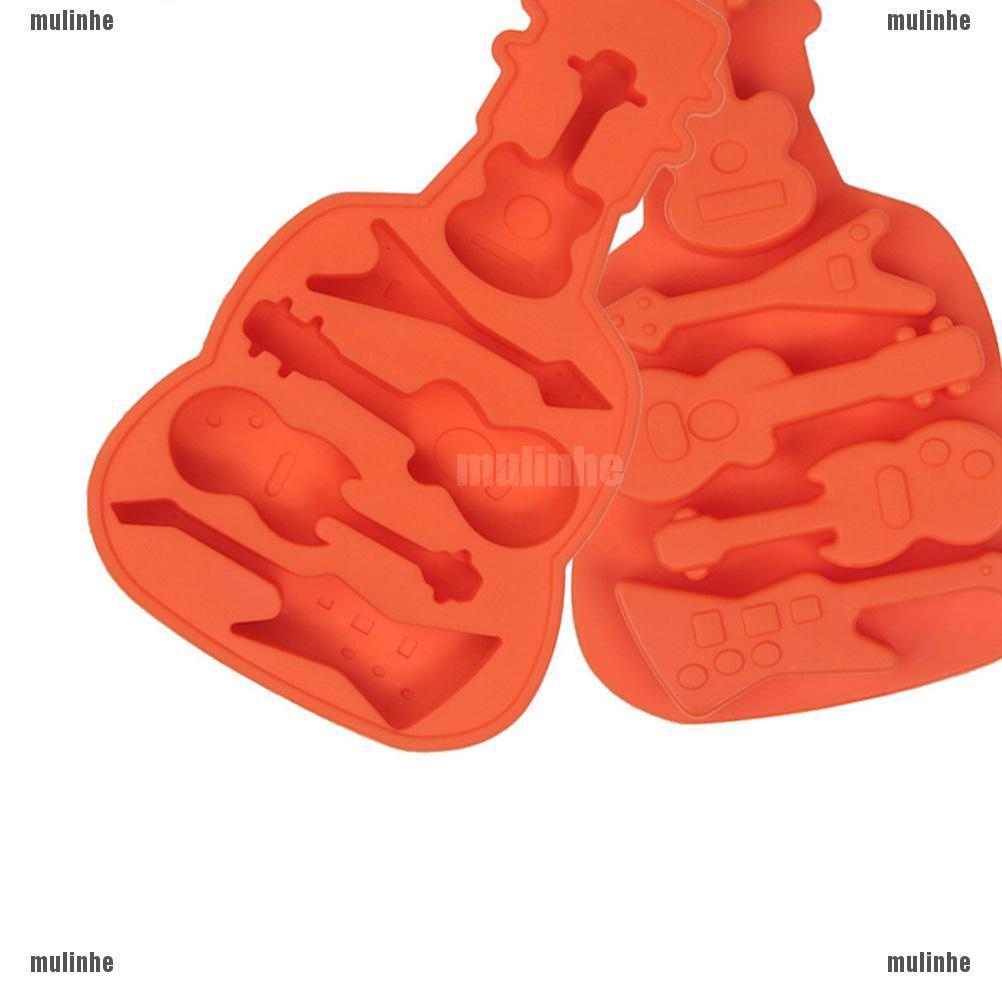 Mul❤ Khuôn Làm Bánh Chất Liệu Silicone Hình Cây Đàn Ghita