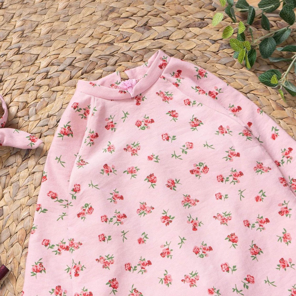 [HÀNG CAO CẤP] Áo dài Tết hoa nhí bé gái kèm băng đô