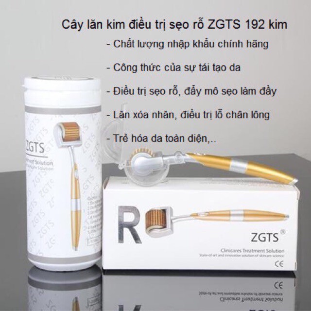 Kim lăn ZGTS 192 đầu kim mạ vàng, tặng serum se khít chân lông, dài 0.25, 0.5, 0.75, 1.0, 1.5, 2.0 mm.