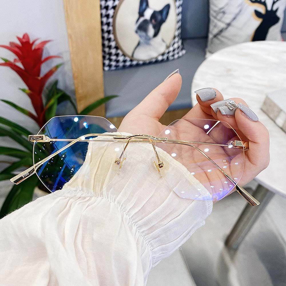 Mắt kính không viền trong suốt phong cách cổ điển dành cho nữ