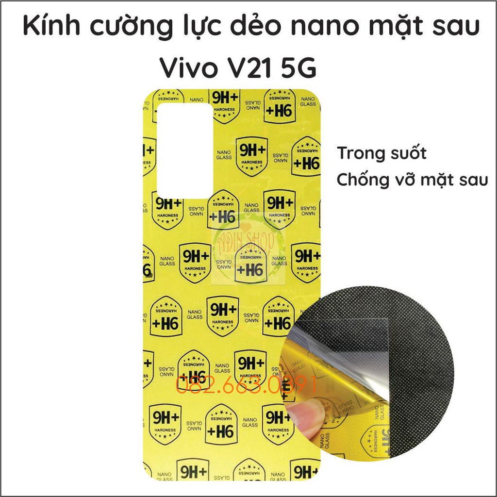 Dán cường lực mặt sau Vivo V21 5G dẻo nano