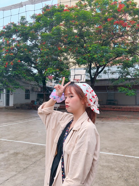 Cherry Bandana - Khăn trùm đầu/buộc làm áo