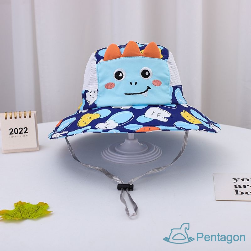 Mũ Tai Bèo Phối Lưới Thoáng Khí Họa Tiết Hoạt Hình Thời Trang Mùa Hè Cho Bé